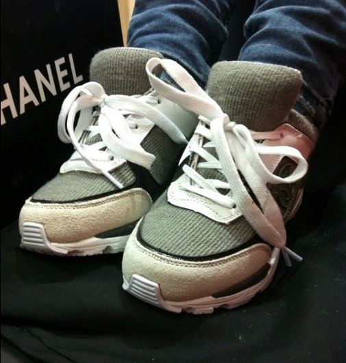 chaussure vert ou rose